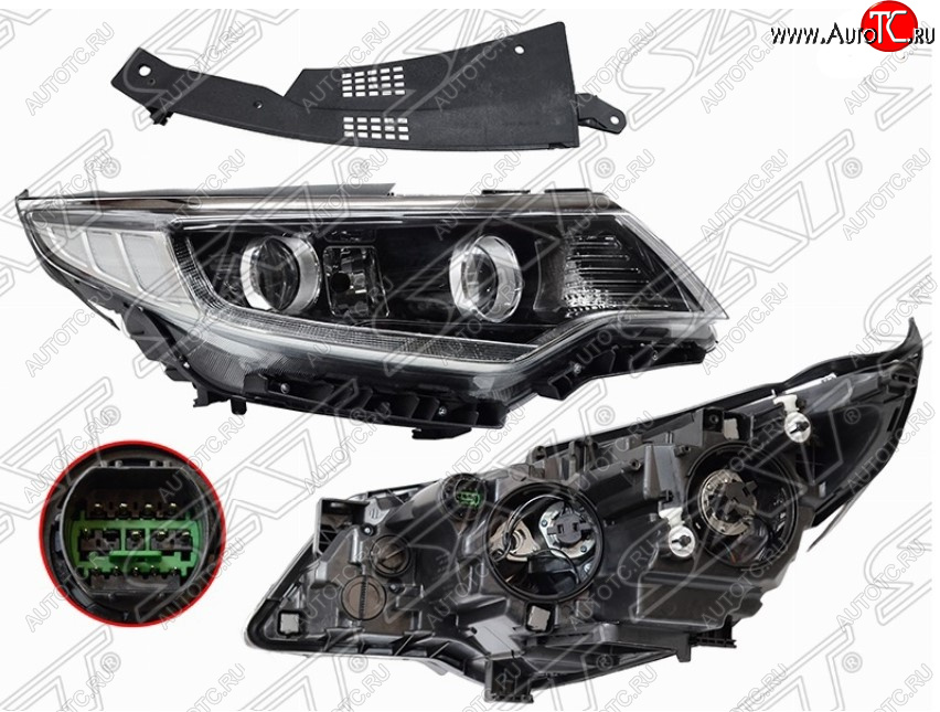 19 999 р. Правая передняя фара SAT KIA Optima 4 JF дорестайлинг седан (2016-2018) (Галоген, LED, комплектация GT)  с доставкой в г. Санкт‑Петербург
