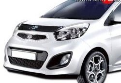 529 р. Дефлектор капота NovLine KIA Picanto 2 TA хэтчбэк 3 дв. дорестайлинг (2011-2015)  с доставкой в г. Санкт‑Петербург. Увеличить фотографию 1