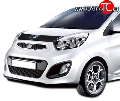 529 р. Дефлектор капота NovLine KIA Picanto 2 TA хэтчбэк 5 дв. дорестайлинг (2011-2015)  с доставкой в г. Санкт‑Петербург