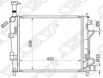 5 249 р. Радиатор двигателя SAT  KIA Picanto ( 2 TA хэтчбэк 5 дв.,  2 TA хэтчбэк 3 дв.) (2011-2017) дорестайлинг, дорестайлинг, рестайлинг, рестайлинг  с доставкой в г. Санкт‑Петербург. Увеличить фотографию 1