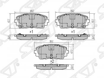 1 019 р. Колодки тормозные SAT (передние)  KIA Picanto ( 2 TA хэтчбэк 5 дв.,  2 TA хэтчбэк 3 дв.) (2011-2015) дорестайлинг, дорестайлинг  с доставкой в г. Санкт‑Петербург. Увеличить фотографию 1