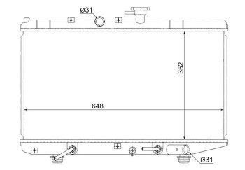 6 399 р. Радиатор двигателя SAT (пластинчатый, 1.3/1.5, АКПП)  KIA Rio  1 DC (2000-2005) дорестайлинг седан, рестайлинг седан, рестайлинг универсал  с доставкой в г. Санкт‑Петербург. Увеличить фотографию 1