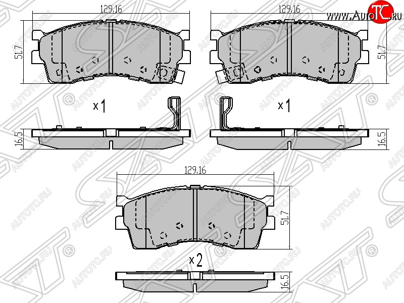 1 289 р. Колодки тормозные SAT (передние) KIA Rio 1 DC дорестайлинг седан (2000-2002)  с доставкой в г. Санкт‑Петербург