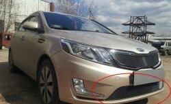 2 199 р. Нижняя защитная сетка на бампер Russtal (черная) KIA Rio 3 QB дорестайлинг седан (2011-2015)  с доставкой в г. Санкт‑Петербург. Увеличить фотографию 1