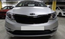 1 539 р. Сетка в решетку радиатора Russtal  KIA Rio  3 QB (2015-2017) рестайлинг седан, рестайлингхэтчбек5дв. (черная)  с доставкой в г. Санкт‑Петербург. Увеличить фотографию 2