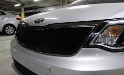 1 539 р. Сетка в решетку радиатора Russtal KIA Rio 3 QB рестайлинг седан (2015-2017) (черная)  с доставкой в г. Санкт‑Петербург. Увеличить фотографию 1