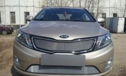 1 599 р. Защитная сетка в решетку радиатора (Комплектация Comfort) Russtal  KIA Rio  3 QB (2011-2015) дорестайлинг седан, дорестайлингхэтчбек5дв. (хром)  с доставкой в г. Санкт‑Петербург. Увеличить фотографию 3