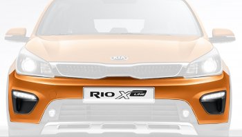 12 699 р. Бампер передний Оригинал (верхняя часть)  KIA Rio  X-line (2017-2021) (Неокрашенный)  с доставкой в г. Санкт‑Петербург. Увеличить фотографию 1