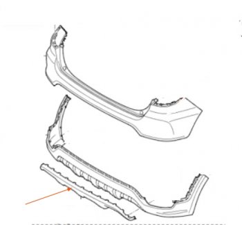 5 899 р. Диффузор заднего бампера MOBIS (HYUNDAI/KIA) (серебристая)  KIA Rio  X-line (2017-2021)  с доставкой в г. Санкт‑Петербург. Увеличить фотографию 2