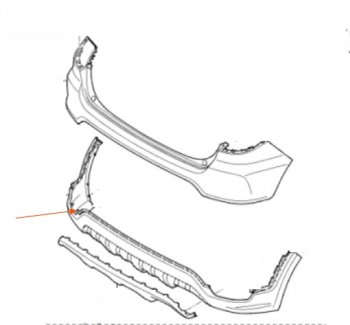 4 199 р. Накладка заднего бампера SAT (нижняя часть)  KIA Rio  X-line (2017-2021)  с доставкой в г. Санкт‑Петербург. Увеличить фотографию 2