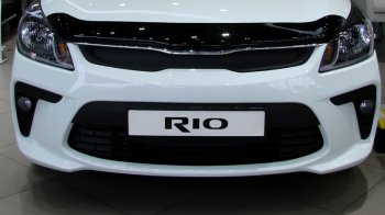 2 499 р. Дефлектор капота SIM KIA Rio 4 FB дорестайлинг седан (2016-2020)  с доставкой в г. Санкт‑Петербург. Увеличить фотографию 2