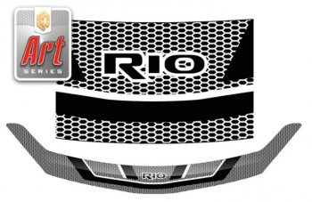 2 059 р. Дефлектор капота на CA-Plastic  KIA Rio  X (2020-2024) (Серия Art серебро)  с доставкой в г. Санкт‑Петербург. Увеличить фотографию 1