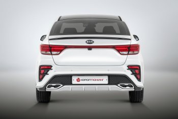 17 999 р. Задний бампер Kudos KIA Rio 4 FB дорестайлинг седан (2016-2020) (Без парктроника, Неокрашенный)  с доставкой в г. Санкт‑Петербург. Увеличить фотографию 4