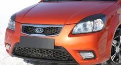 669 р. Реснички на фары RA  KIA Rio ( 2 JB,  4 FB) (2005-2024) дорестайлинг седан, дорестайлинг, хэтчбэк 5 дв., рестайлинг, хэтчбэк 5 дв., рестайлинг седан (Неокрашенные)  с доставкой в г. Санкт‑Петербург. Увеличить фотографию 2