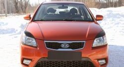 669 р. Реснички на фары RA  KIA Rio ( 2 JB,  4 FB) (2005-2024) дорестайлинг седан, дорестайлинг, хэтчбэк 5 дв., рестайлинг, хэтчбэк 5 дв., рестайлинг седан (Неокрашенные)  с доставкой в г. Санкт‑Петербург. Увеличить фотографию 3