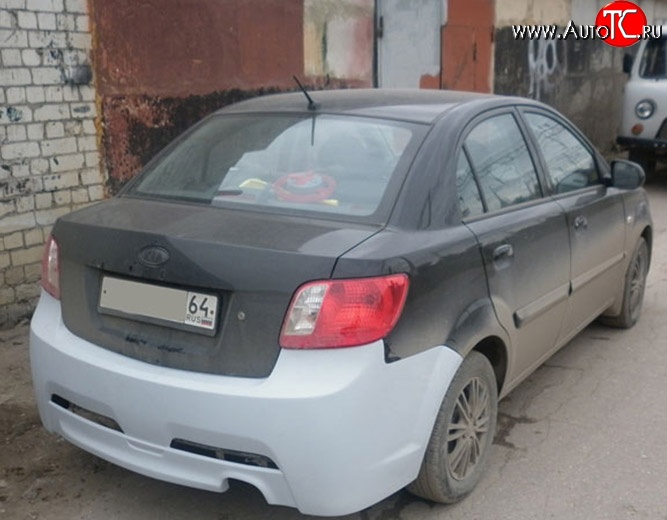 15 999 р. Задний бампер (седан) Ixion KIA Rio 2 JB дорестайлинг седан (2005-2009) (Неокрашенный)  с доставкой в г. Санкт‑Петербург