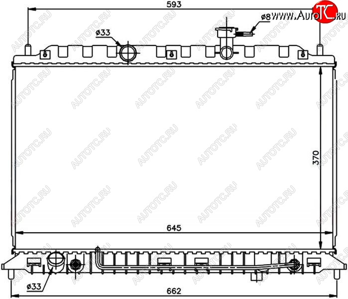 8 649 р. Радиатор двигателя SAT (пластинчатый, 1.4/1.6, МКПП/АКПП)  KIA Rio ( 2 JB,  4 FB) (2005-2024) дорестайлинг седан, дорестайлинг, хэтчбэк 5 дв., рестайлинг, хэтчбэк 5 дв., рестайлинг седан  с доставкой в г. Санкт‑Петербург