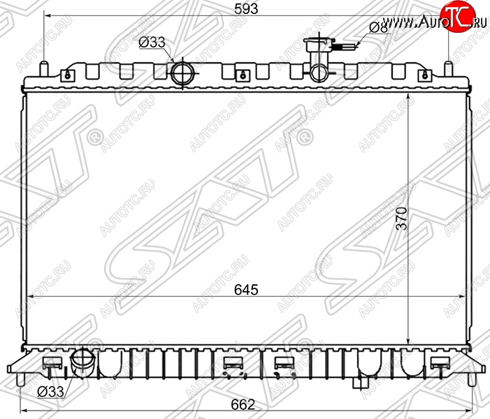 7 349 р. Радиатор двигателя SAT (пластинчатый, 1.4/1.6, МКПП)  KIA Rio ( 2 JB,  4 FB) (2005-2024) дорестайлинг седан, дорестайлинг, хэтчбэк 5 дв., рестайлинг, хэтчбэк 5 дв., рестайлинг седан  с доставкой в г. Санкт‑Петербург