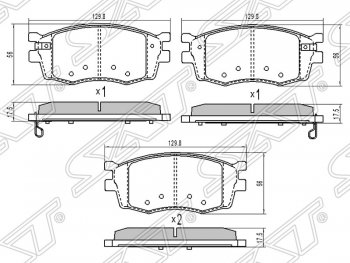 1 189 р. Колодки тормозные SAT (передние)  KIA Rio ( 2 JB,  4 FB) (2005-2024) дорестайлинг седан, дорестайлинг, хэтчбэк 5 дв., рестайлинг, хэтчбэк 5 дв., рестайлинг седан  с доставкой в г. Санкт‑Петербург. Увеличить фотографию 1