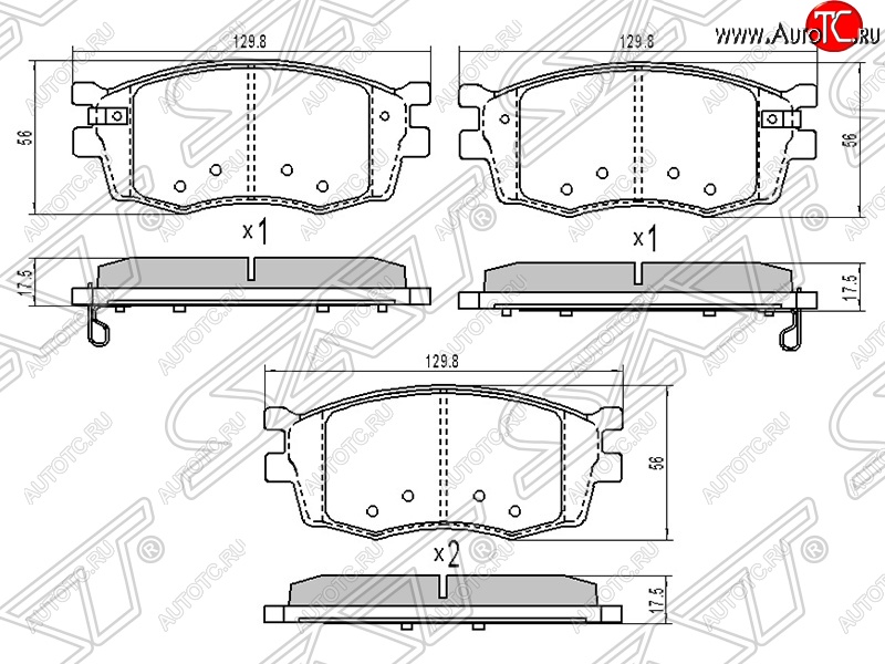 1 189 р. Колодки тормозные SAT (передние)  KIA Rio ( 2 JB,  4 FB) (2005-2024) дорестайлинг седан, дорестайлинг, хэтчбэк 5 дв., рестайлинг, хэтчбэк 5 дв., рестайлинг седан  с доставкой в г. Санкт‑Петербург