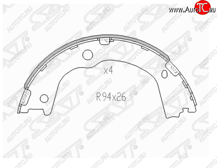 1 579 р. Колодки ручного тормоза SAT  Hyundai Santa Fe  CM (2009-2012), KIA Sorento  XM (2009-2012)  с доставкой в г. Санкт‑Петербург