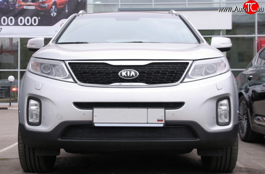 3 179 р. Сетка на бампер Novline KIA Sorento XM рестайлинг (2012-2015)  с доставкой в г. Санкт‑Петербург