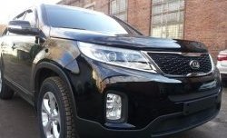 1 469 р. Нижняя сетка на бампер Russtal (черная)  KIA Sorento  XM (2012-2015) рестайлинг  с доставкой в г. Санкт‑Петербург. Увеличить фотографию 2