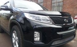 1 379 р. Средняя сетка на бампер Russtal (хром)  KIA Sorento  XM (2012-2015)  с доставкой в г. Санкт‑Петербург. Увеличить фотографию 1