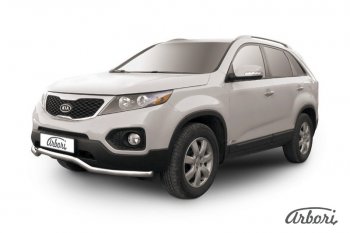 15 299 р. Защита переднего бампера Arbori (волна, нержавейка, 1 труба d57 mm). KIA Sorento XM дорестайлинг (2009-2012)  с доставкой в г. Санкт‑Петербург. Увеличить фотографию 1