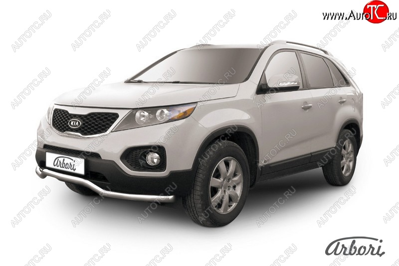 15 299 р. Защита переднего бампера Arbori (волна, нержавейка, 1 труба d57 mm). KIA Sorento XM дорестайлинг (2009-2012)  с доставкой в г. Санкт‑Петербург