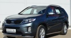 20 749 р. Двойная защита переднего бампера из труб диаметром 63 и 42 мм SLITKOFF KIA Sorento XM рестайлинг (2012-2015)  с доставкой в г. Санкт‑Петербург. Увеличить фотографию 2