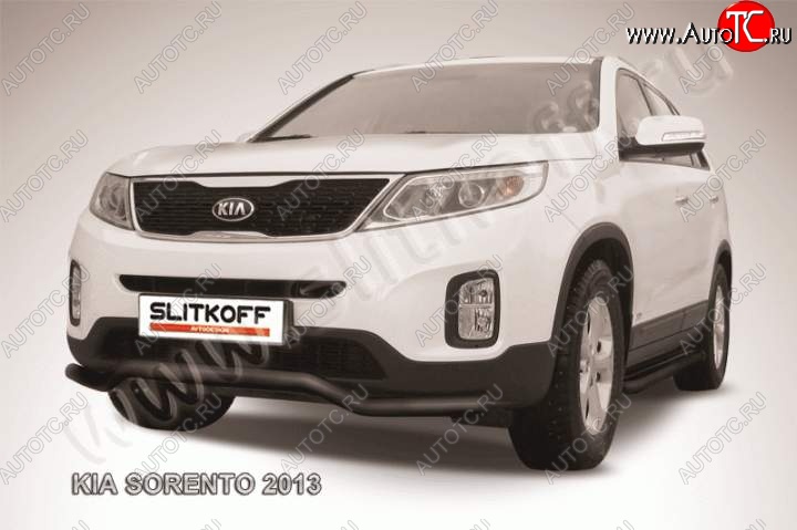 9 399 р. Защита переднего бампера из трубы d57 Slitkoff (волна) KIA Sorento XM рестайлинг (2012-2015) (Цвет: серебристый)  с доставкой в г. Санкт‑Петербург