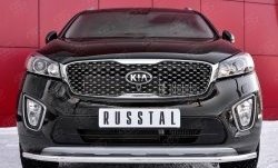 11 449 р. Одинарная защита переднего бампера диаметром 42 мм Russtal KIA Sorento UM/Prime дорестайлинг (2014-2018)  с доставкой в г. Санкт‑Петербург. Увеличить фотографию 1