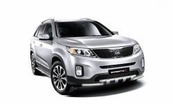 13 499 р. Широкая защита порогов Petroil Tuning KIA Sorento XM рестайлинг (2012-2015) (Нержавеющая полированная сталь)  с доставкой в г. Санкт‑Петербург. Увеличить фотографию 1