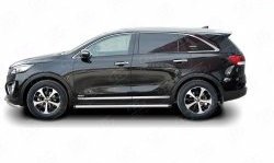 17 299 р. Защита порогов из круглой трубы диаметром 63 мм Russtal KIA Sorento UM/Prime дорестайлинг (2014-2018) (Защита порогов с со скосами на торцах (вариант 1))  с доставкой в г. Санкт‑Петербург. Увеличить фотографию 2