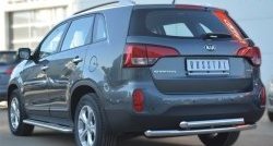 20 599 р. Защита заднего бампера (2 трубы Ø63 мм, нержавейка) SLITKOFF KIA Sorento XM рестайлинг (2012-2015)  с доставкой в г. Санкт‑Петербург. Увеличить фотографию 3