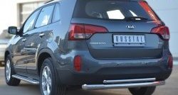 21 649 р. Защита заднего бампера (Ø76 и 42 мм, нержавейка) SLITKOFF  KIA Sorento  XM (2012-2015) рестайлинг  с доставкой в г. Санкт‑Петербург. Увеличить фотографию 3