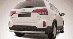 11 299 р. Одинарная защита заднего бампера из трубы диаметром 76 мм Slitkoff  KIA Sorento  XM (2012-2015) рестайлинг (Нержавейка, Полированная)  с доставкой в г. Санкт‑Петербург. Увеличить фотографию 1