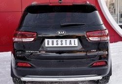 7 999 р. Защита заднего бампера (Ø75x42 мм, нержавейка) Russtal  KIA Sorento  UM/Prime (2014-2018) дорестайлинг  с доставкой в г. Санкт‑Петербург. Увеличить фотографию 1