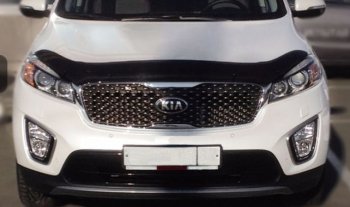 2 799 р. Дефлектор капота SIM KIA Sorento UM/Prime дорестайлинг (2014-2018)  с доставкой в г. Санкт‑Петербург. Увеличить фотографию 1