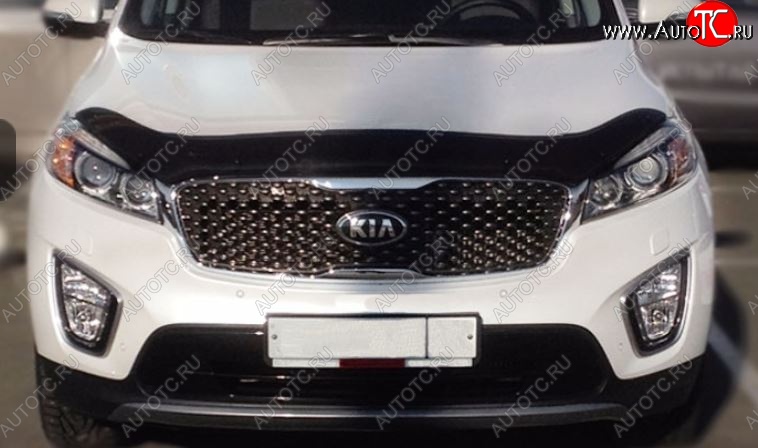 2 799 р. Дефлектор капота SIM KIA Sorento UM/Prime дорестайлинг (2014-2018)  с доставкой в г. Санкт‑Петербург