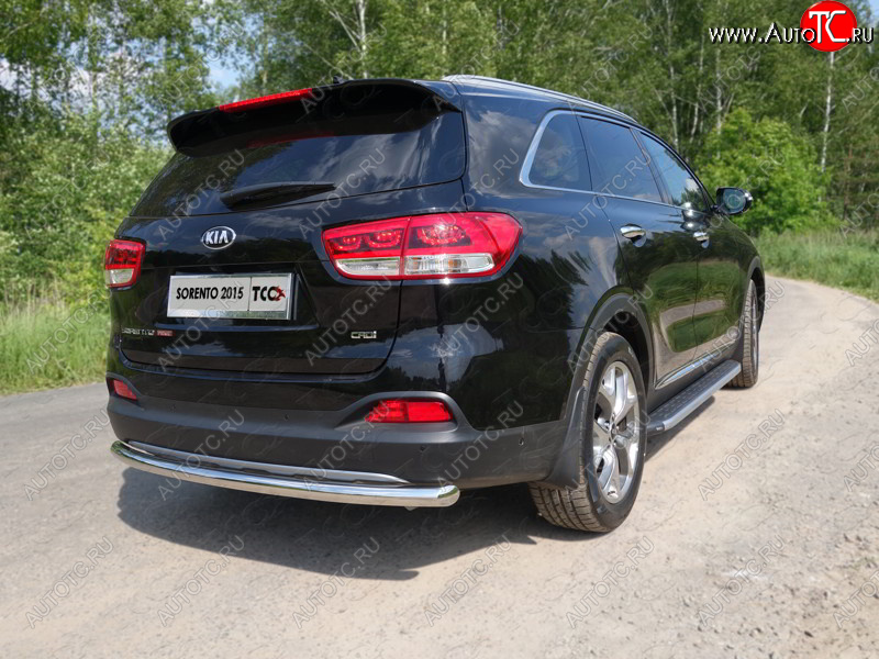 14 999 р. Защита заднего бампера ТСС (нержавейка d 60,3 мм)  KIA Sorento  UM/Prime (2014-2018) дорестайлинг  с доставкой в г. Санкт‑Петербург