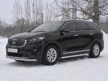 11 449 р. Защита переднего бампера (Ø42 мм, нержавейка) Russtal KIA Sorento UM/Prime рестайлинг (2018-2020)  с доставкой в г. Санкт‑Петербург. Увеличить фотографию 2