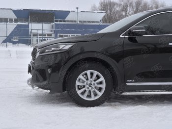 13 999 р. Защита переднего бампера (2 трубы Ø42 мм, нержавейка) Russtal KIA Sorento UM/Prime рестайлинг (2018-2020)  с доставкой в г. Санкт‑Петербург. Увеличить фотографию 3