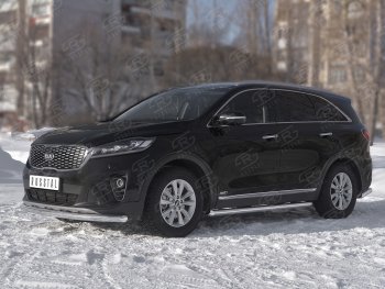 12 499 р. Защита переднего бампера (Ø63 мм, нержавейка) Russtal KIA Sorento UM/Prime рестайлинг (2018-2020)  с доставкой в г. Санкт‑Петербург. Увеличить фотографию 2