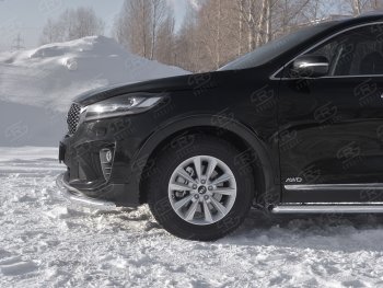 15 999 р. Защита переднего бампера (2 трубы Ø63 и 42 мм, нержавейка) Russtal KIA Sorento UM/Prime рестайлинг (2018-2020)  с доставкой в г. Санкт‑Петербург. Увеличить фотографию 3