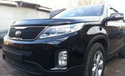 1 469 р. Нижняя сетка на бампер Russtal (черная) KIA Sorento XM рестайлинг (2012-2015)  с доставкой в г. Санкт‑Петербург. Увеличить фотографию 2