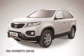 9 399 р. Защита переднего бампера из трубы d57 Slitkoff (волна)  KIA Sorento  XM (2009-2012) дорестайлинг (Цвет: серебристый)  с доставкой в г. Санкт‑Петербург. Увеличить фотографию 1