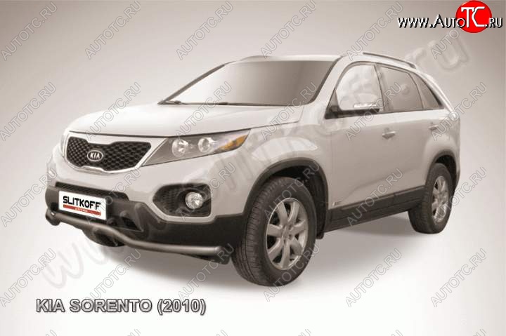 9 399 р. Защита переднего бампера из трубы d57 Slitkoff (волна)  KIA Sorento  XM (2009-2012) дорестайлинг (Цвет: серебристый)  с доставкой в г. Санкт‑Петербург