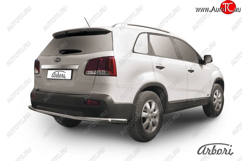 15 299 р. Защита заднего бампера Arbori (длинная, нержавейка, 1 труба d57 mm). KIA Sorento XM дорестайлинг (2009-2012)  с доставкой в г. Санкт‑Петербург